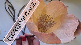 TRUCO: COMO HACER HERMOSAS FLORES DE LIENZO ESTILO VINTAGE/HOW TO MAKE FLOWERS/FIORI RUSTICI