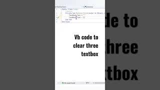 Vb codes for clearing a textbox #vbshorts #shorts