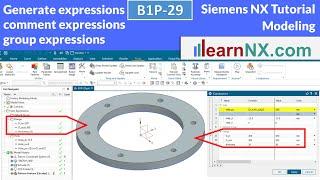 Siemens NX Tutorial | How to generate expressions, comment expressions, group expressions