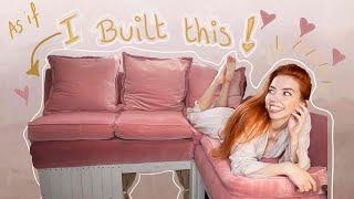 Ep 4: - How i Built my COMFY pink velvet SOFA ! 