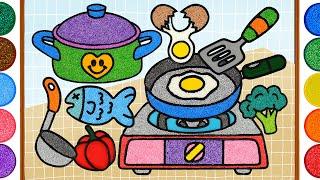 Kitchen Toys, Carrot, Stove Jelly Painting & Coloring for Kids, Toddlers, Kitchen, Play With Clay