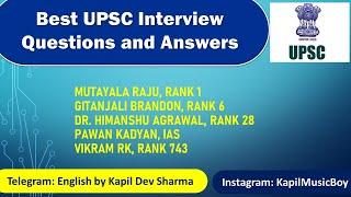 Best UPSC Interview Questions and Answers
