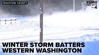 Winter storm batters northern Whatcom County with snow and fierce winds