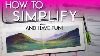 How to SIMPLIFY the landscape  Gouache painting beginner tutorial