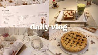 vlog  baking an apple pie, my notion tour, dalgona matcha, unboxing bose 45 headphones 