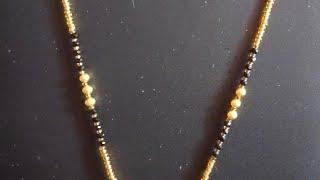 Unique style gold chain mangalsutra design making at home //New model black beads chain