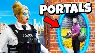 Portal Gun TROLLS Cops In GTA 5 RP