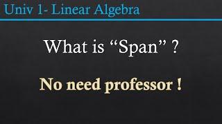 "Span" means in Linear Algebra