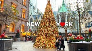 [4K]NYC Christmas: Lotte NY Palace, Cartier Holiday Light Show, Lunch at Papillon | Nov. 2024