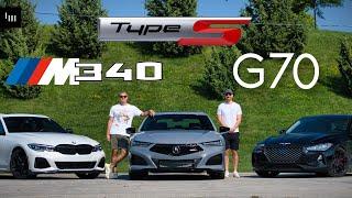 BMW M340i vs Acura TLX Type S vs Genesis G70 - Sport Sedan Spectrum