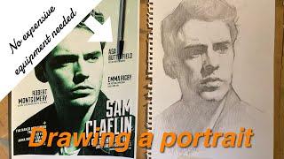 Drawing a portrait in pencil - block in practice