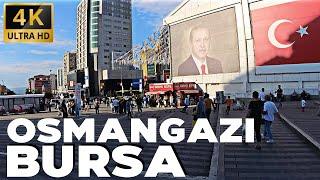 Osmangazi Walking Tour - Exploring Bursa City, Turkey Afternoon Walk - Grand Mosque, Grand Bazaar 4k