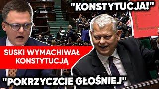 Suski wymachiwał konstytucją. Szybka riposta Hołowni. "Pokrzyczcie głośniej"