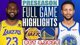 Los Angeles Lakers Vs Golden State Warriors Full Game Highlights Oct 4,2024 NBA Preseason