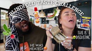 FUNNY BLINDFOLD TASTE TEST GONE WRONG!! *it gets heated*