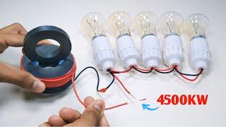 AC 220V 4500KW Free Electricity Generator Permanent Magnet Electric Energy Copper Wire At Home