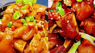 猪蹄怎么吃才过瘾？大厨教你一个方法，脆皮和红烧下酒又下饭！#food #cooking #trotters