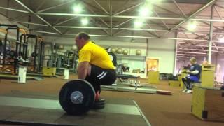 Deadlift training 2x5 210kg RAW Wim Wamsteeker 3-6-2013