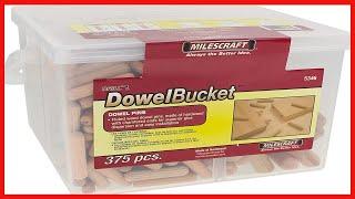 Milescraft 53460003 5346 Dowel Pin Bucket-375 Wooden Dowels-1/4in (200 pcs.)