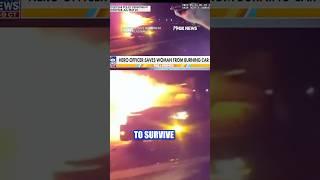 BLAZING HERO: Officer makes stunning rescue of firefighter’s daughter #foxnews #news #shorts