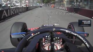 F2 Monaco | Isack Hadjar furious radio message, screaming at his engineer | F2 Monaco Grand Prix