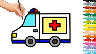 How to draw ambulance easy for kids? Bolalar uchun tez yordam mashinasini qanday chizish mumkin?