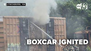 SEE IT: Boxcar ignited by welding sparks