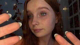 ASMR Relaxing Face Touching & Whispers For Sleep 