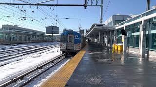 Port Authority Trans Hudson & New Jersey Transit Rail Operations: Snowy Train Action at Harrison