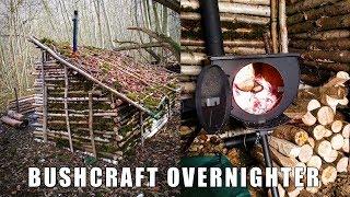 Winter Bushcraft Overnighter - Flint & Steel, Spit Roast, Saw Horse