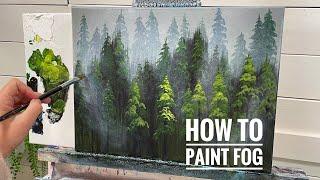 HOW TO PAINT FOG | Acrylic Painting Tutorial for beginners