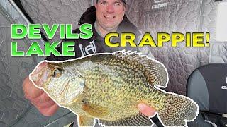 Ice Fishing Giant Devils Lake Crappie