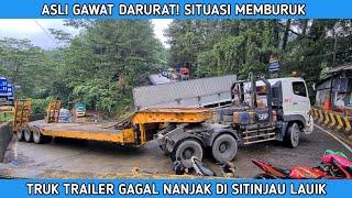 Asli Gawat Darurat Situasi Memburuk, Truk Trailer Gagal Nanjak di Sitinjau Lauik