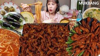 SUB) 차리다보니 14인분이 되어버린,,, 불닭발 국물닭발 불닭목살 먹방 Ft.참치김밥 주먹밥 우동사리 맥주 까지 오늘 배터져보쟈 먹방 realsound asmr mukbang