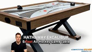 Excalibur 6-ft Air Hockey Table: LED Scoring & Table Tennis in One!