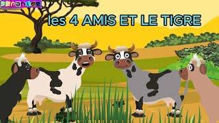 les 4 amis et le tigre dessin animé en wolof francais .