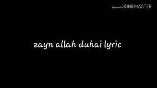 Zayn malik  allah duhai hai lyrics