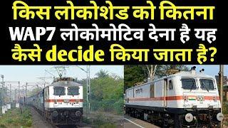 How much quantity of wap7 locomotive according to shed hauling capacity?