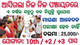 Odisha Grampanchayat Recruitment 2024 ! Salary Upto 25,000 Per Month ! Panchayat Level Govt Jobs