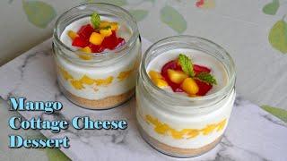 Mango Cottage Cheese Dessert Jar| Cottage Cheese Dessert with Jello 