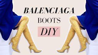 How to DIY Michelle Obama Gold Sequin Glitter Thigh-High Boots