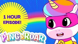  Unicorn Cartoon for Kids  | 1 Hour Mashup | Ping & Roar | 02