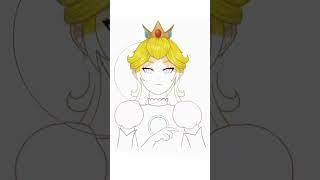 Princess Peach fanart, before and after. #art #digitalart #fanart #princesspeach