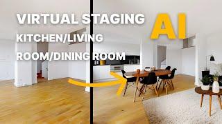 Virtual Staging of Living Room/Kitchen/Dining Room using Gepetto AI