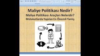 Maliye Politikası Nedir? Maliye Politikası Araçları Nelerdir? Basit Anlatım