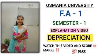 || DEPRECIATION || TOPIC EXPLANATION ||  PASS || O.U || SEMESTER - 1 || @shivanipallela||