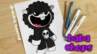 How to draw Poppy Playtime Nightmare Critters Baba Chops / How to draw Baba Chops