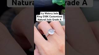 Icy Watery Jade Ring G18K Customized #jewelry #earrings #pendant #necklace #ring #gems #bangles