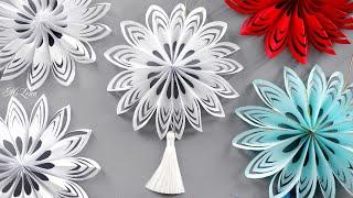 ОБЪЕМНАЯ СНЕЖИНКА ИЗ БУМАГИ ️быстро и просто ️  3D PAPER SNOWFLAKE ️