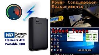 Western Digital Elements 4TB Portable HDD | Unboxing, Power Consumption - Speed Tests